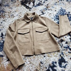 Banana‎ Republic Factory Vegan Suede Cropped Jacket
